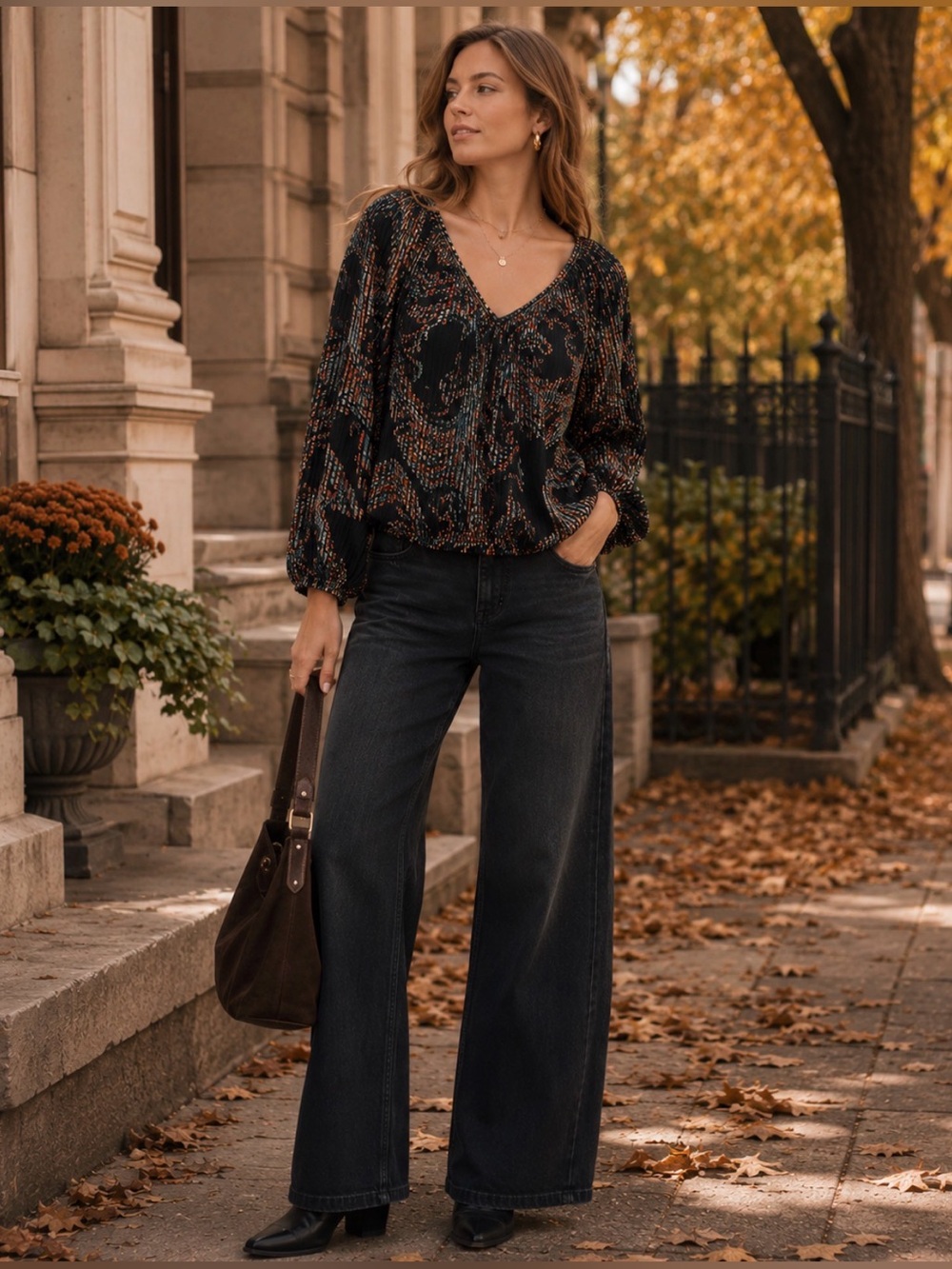 MAEVE BY ANTHROPOLOGIE Madeira Print
Burnout Black Stripe Paisley Blouse Top L